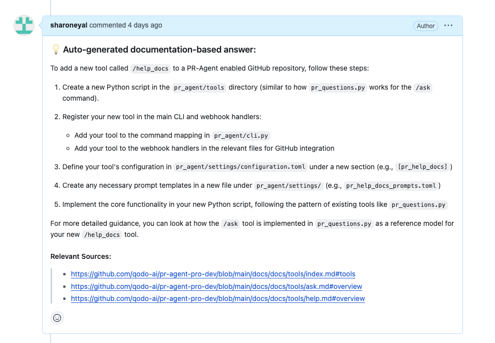 help_docs response